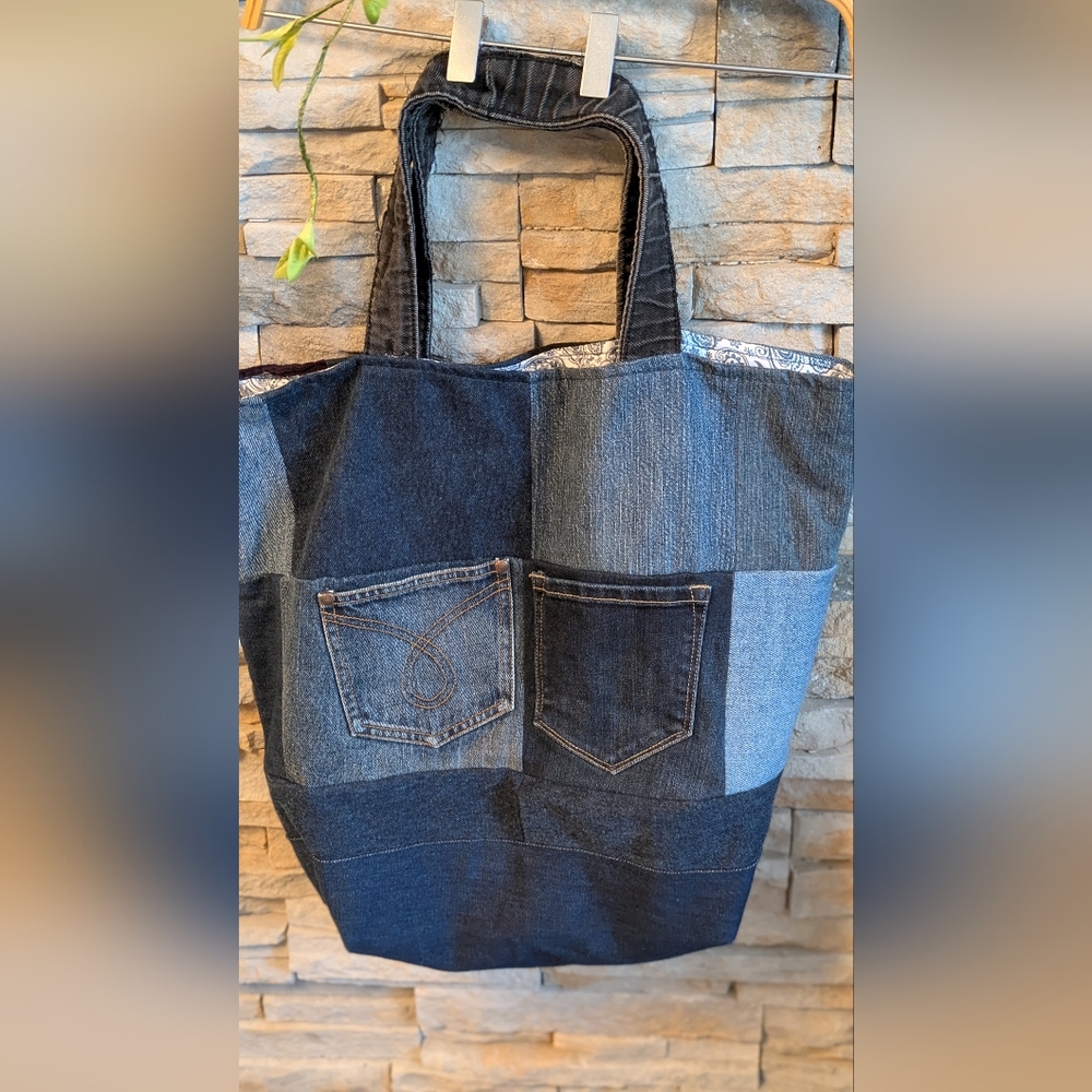 Patchwork Denim Tote Bag